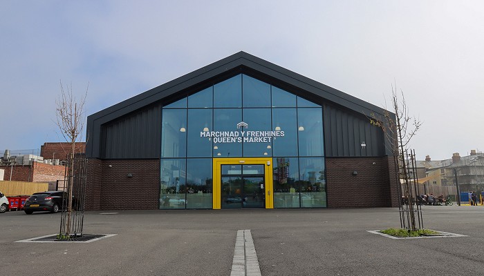 Modern market hall in Rhyl